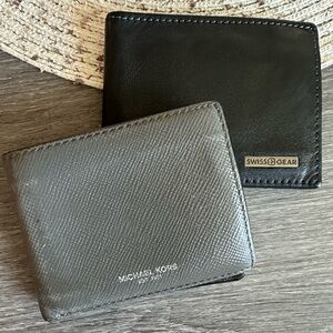 Michael Kors and Swiss Gear Men's Wallet Set of 2  - Black and Gray